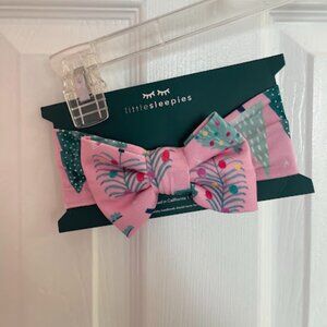 Little Sleepies Newborn Twinkling Trees Pink Luxe Bow Headband